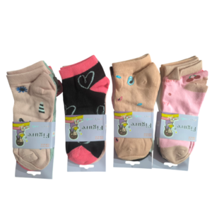 (10 a 12 años) 12 pares calcetas cortas para niña variedad de colores y diseños