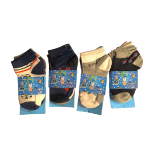 (4 a 6 años) 12 pares calcetas cortas para niño variedad de colores y diseños