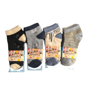 (10 a 12 años) 12 pares calcetas cortas para niño variedad de colores y diseños