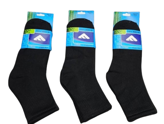 12 calcetas Largas Media Caña para Hombre color negro EUR 40-46